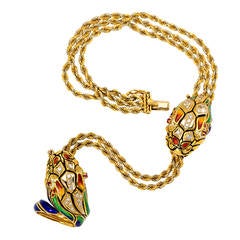 Ruby Diamond Gold Snake Ring and Bracelet