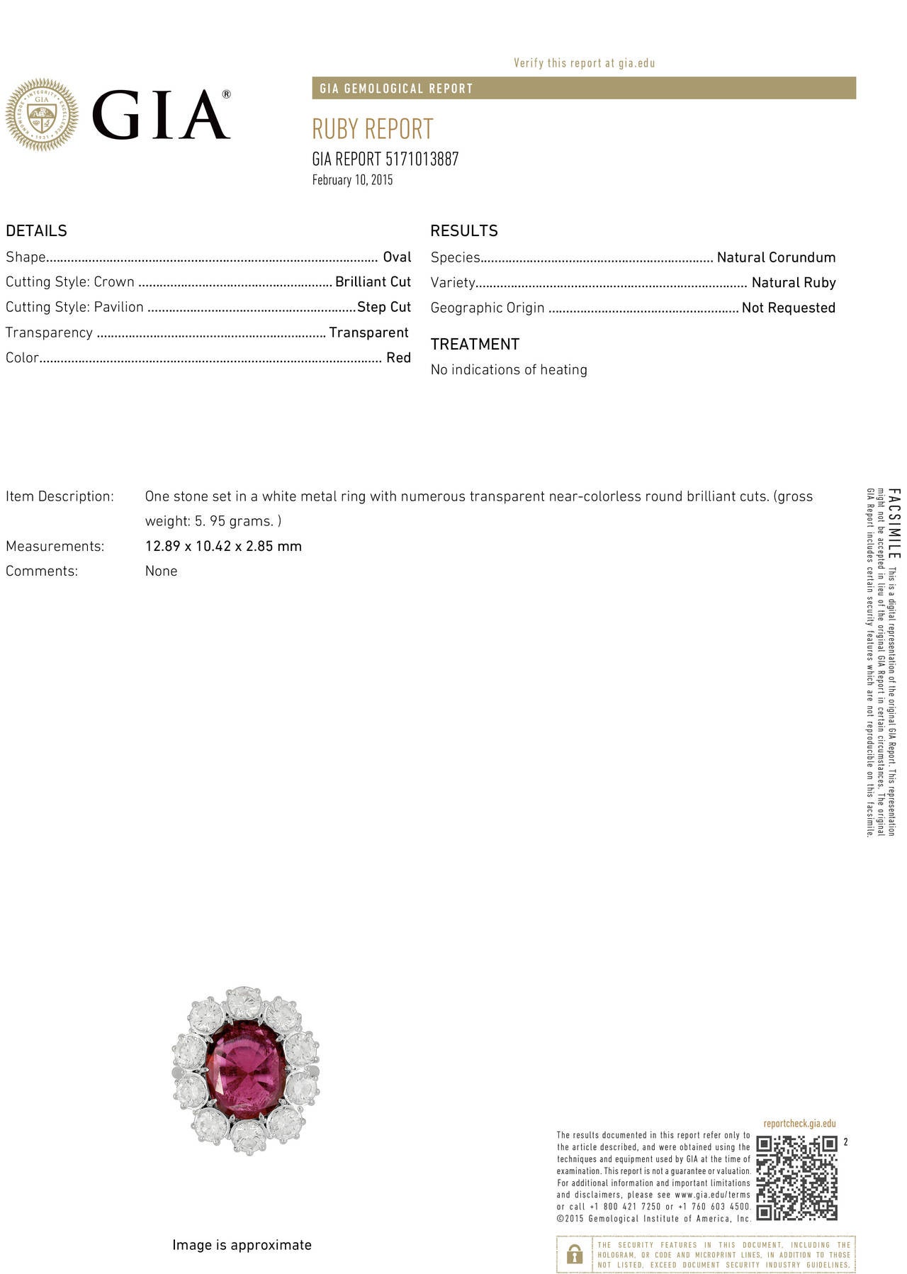 Women's 4 Carat Ruby Diamond Platinum Ring