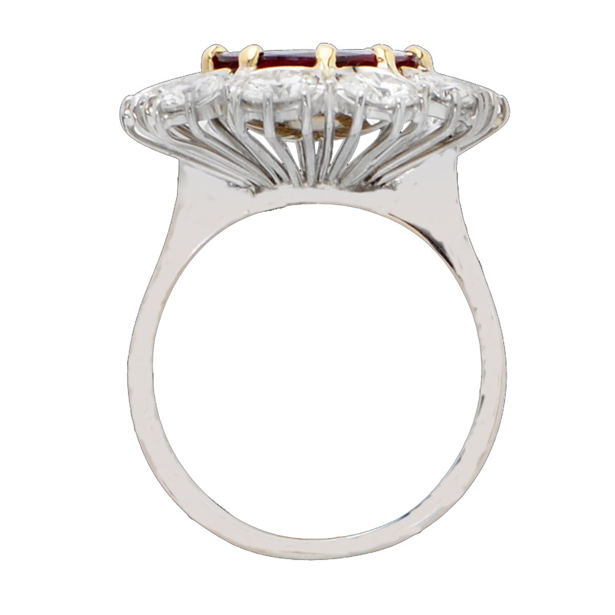 4 Carat Ruby Diamond Platinum Ring In New Condition In Miami, FL