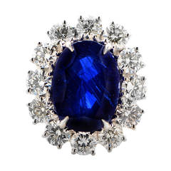 9.47 Carat No Heat Burma Sapphire Diamond Platinum Ring 9.47 Carat No Heat Burma Sapphire Diamond Platinum Ring