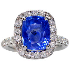 8.22 Carat AGL Certified Ceylon Sapphire 
Diamond Ring