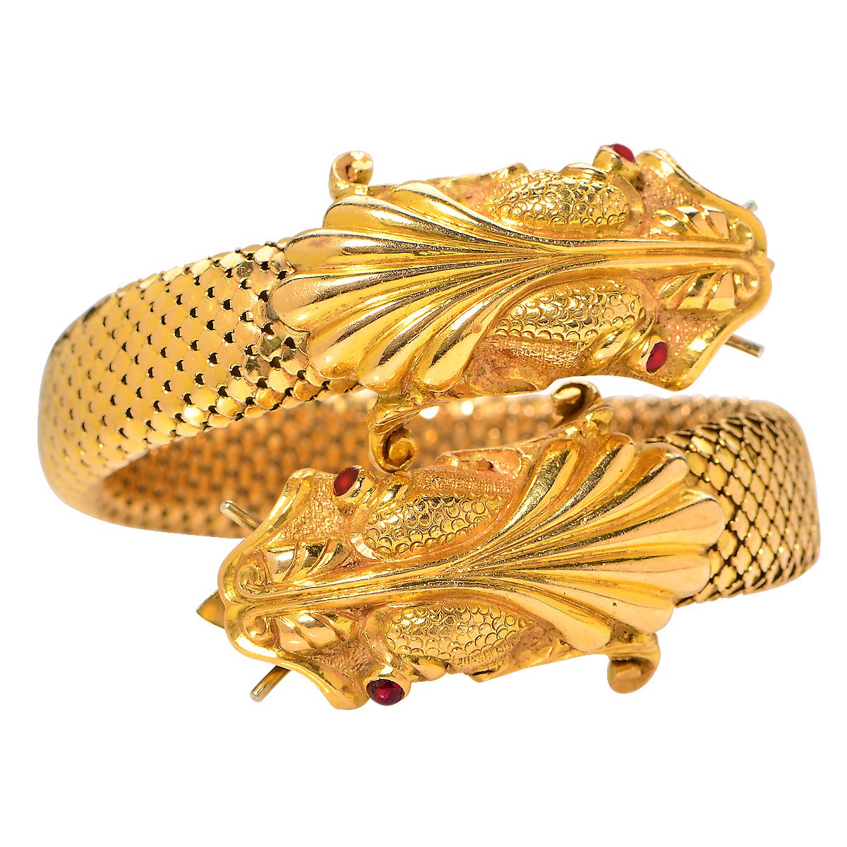 Ruby Gold Dragon Bracelet In Excellent Condition In Miami, FL