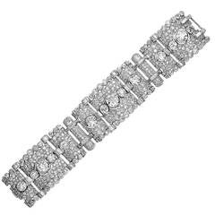 Important Art Deco Diamond Platinum  Bracelet