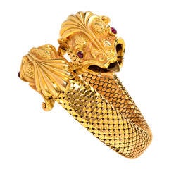 Bracelet dragon en or et rubis