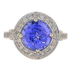 5.36 Carat Color-Change Sapphire Diamond Platinum Ring