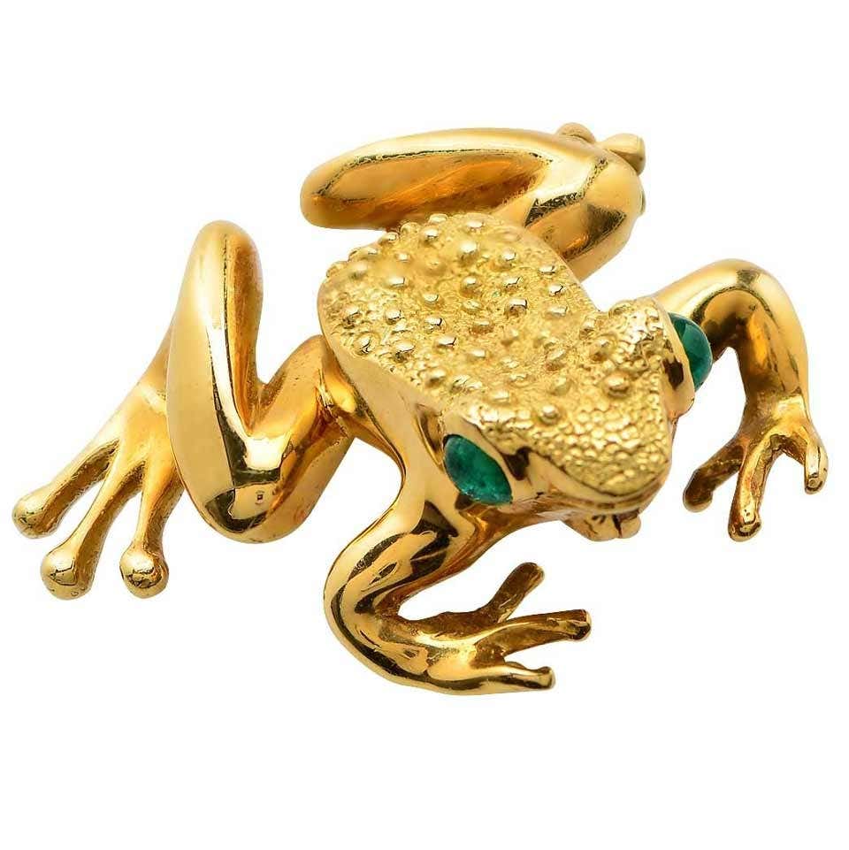 Tiffany and Co. Gold Frog Brooch at 1stDibs