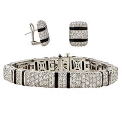 Bernard Passman 14.04 Carat Diamond Platinum Bracelet and Earring Set