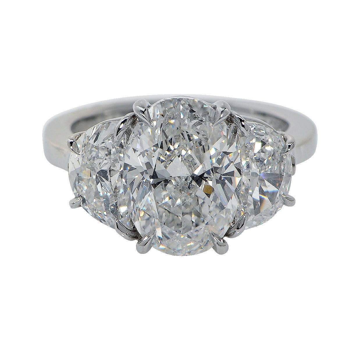 4.03 Carat GIA Cert Oval Diamond Platinum Ring