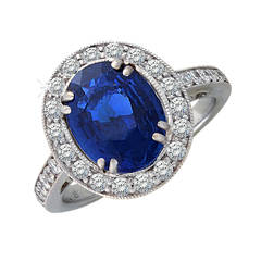 2.65 Carat Burma Sapphire Diamond Platinum Ring