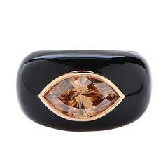 2.51 Carat Enamel Brown Diamond Gold Ring