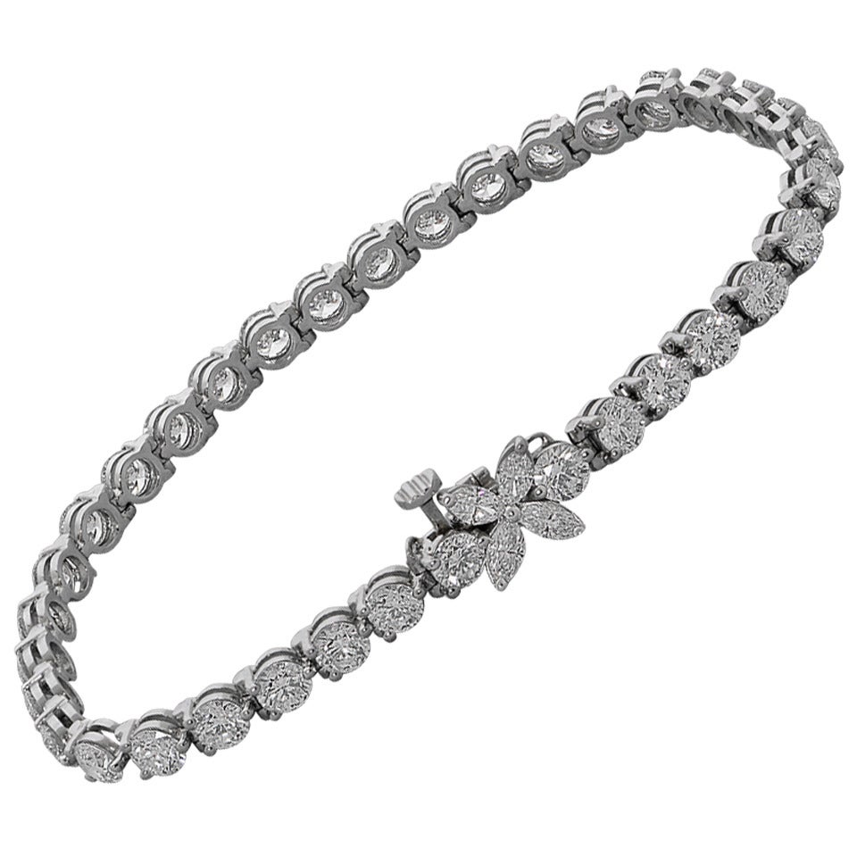 This Gorgeous Marquise Bloom Platinum Bracelet is from the Tiffany & Co. 