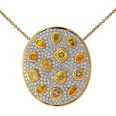 Fancy Color Diamonds Gold Pendant 2