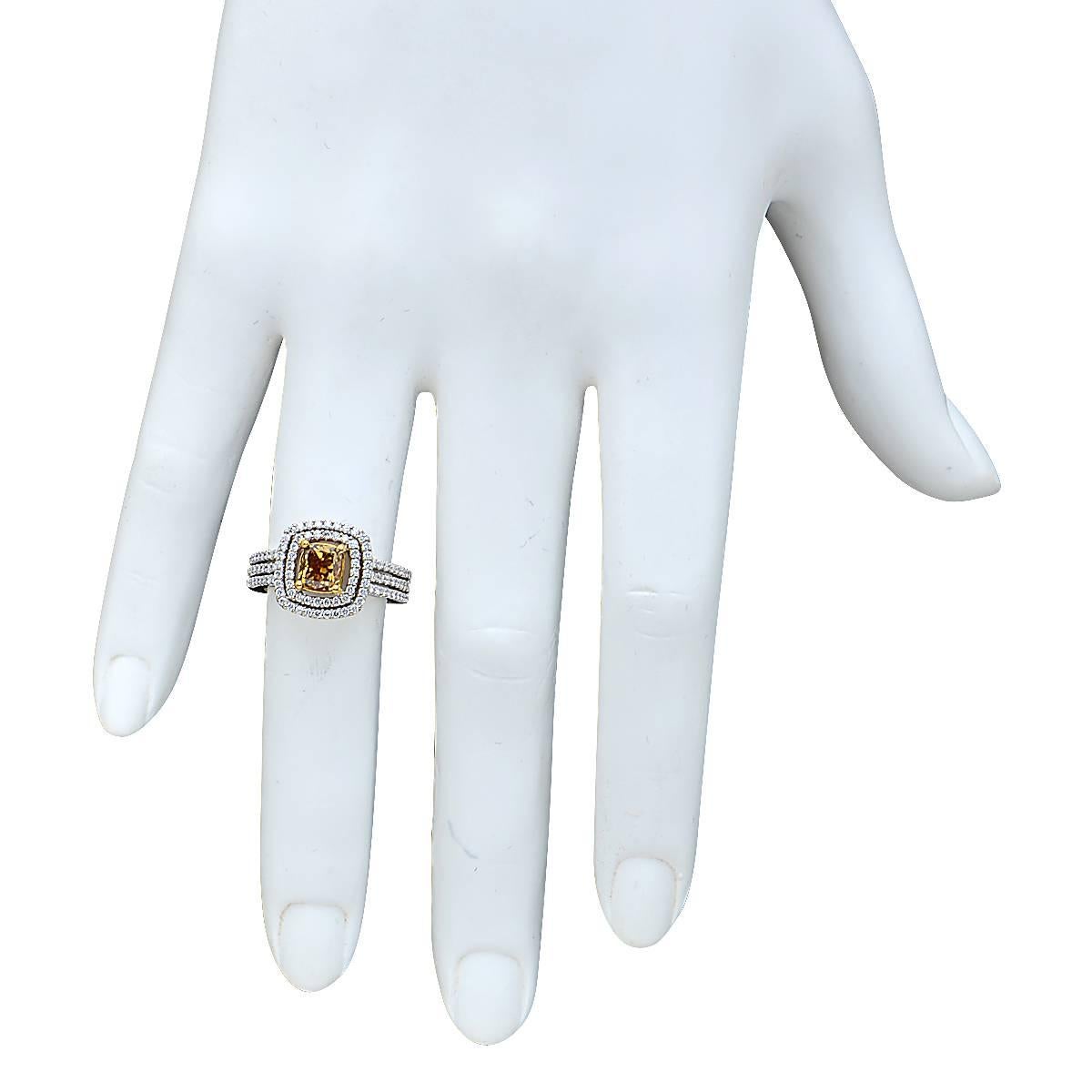 GIA-zertifizierter Verlobungsring mit 1,23 Karat Fancy Color Diamant Damen im Angebot