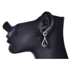 26.74 Carat Black Diamond Earrings
