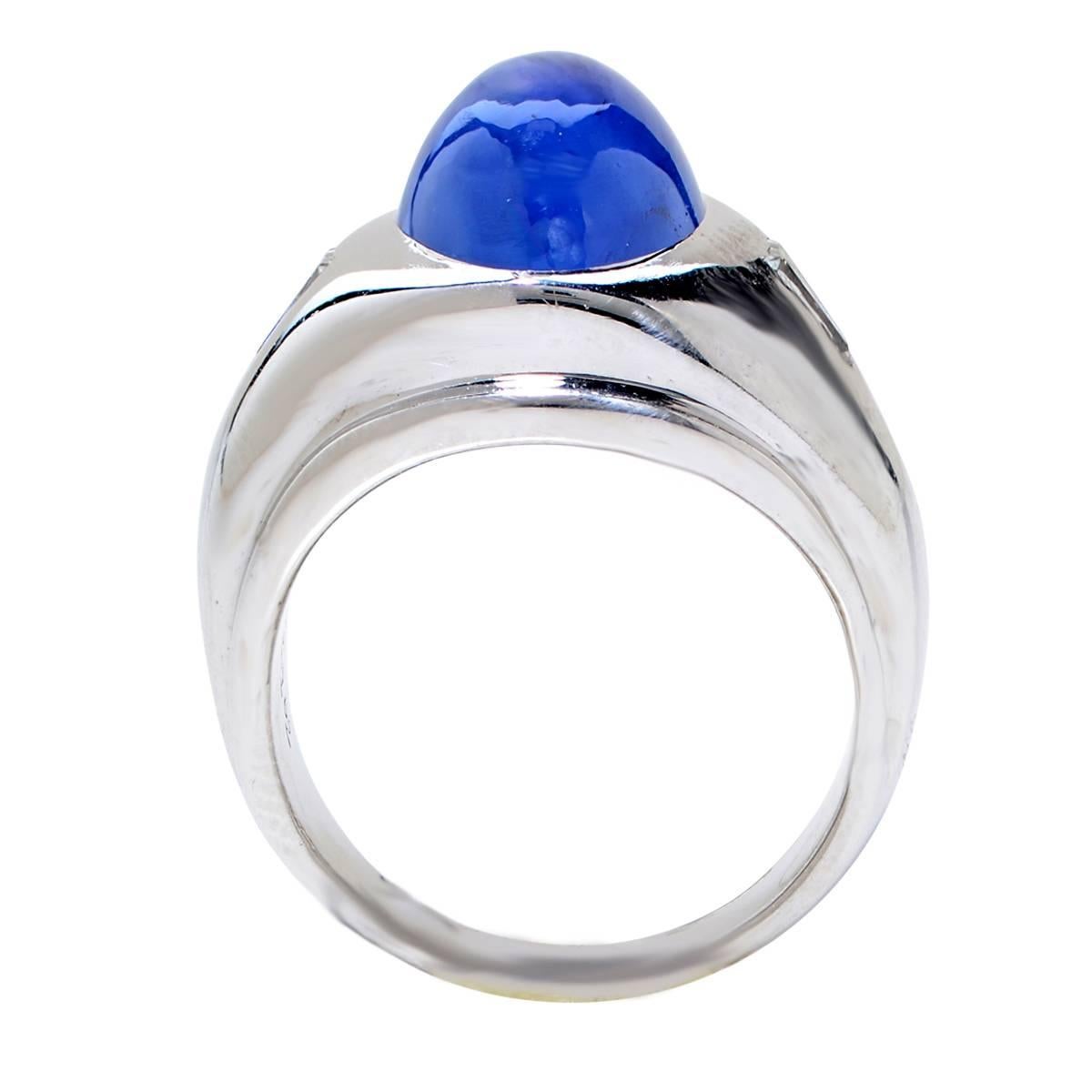 14.00 Carat Star Sapphire & Diamond Ring In Excellent Condition In Miami, FL