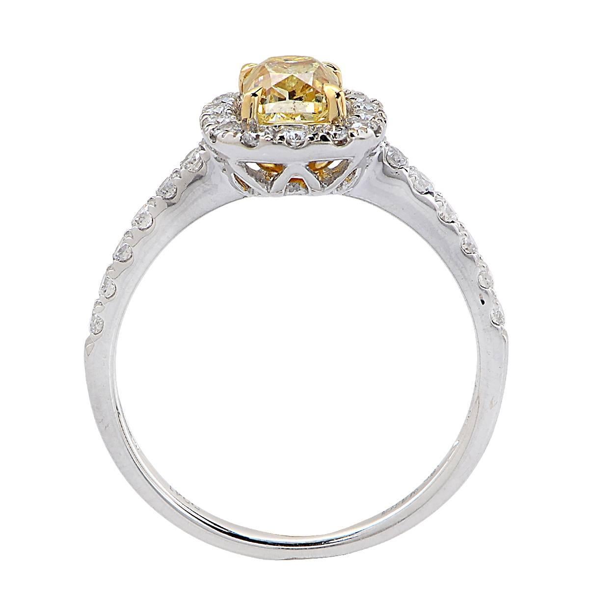 .90 Carat GIA Graded Fancy Yellow Diamond Ring In New Condition In Miami, FL
