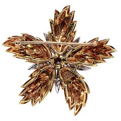 Tiffany & Co. Sapphire Diamond Gold Star Burst Pin