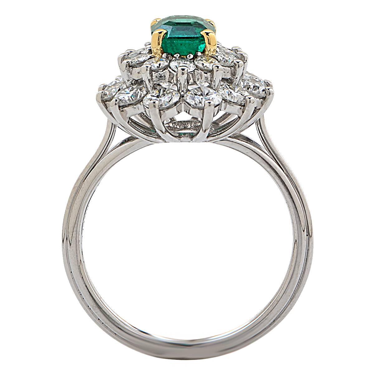 Women's 1.10 Carat Emerald Diamond Ring