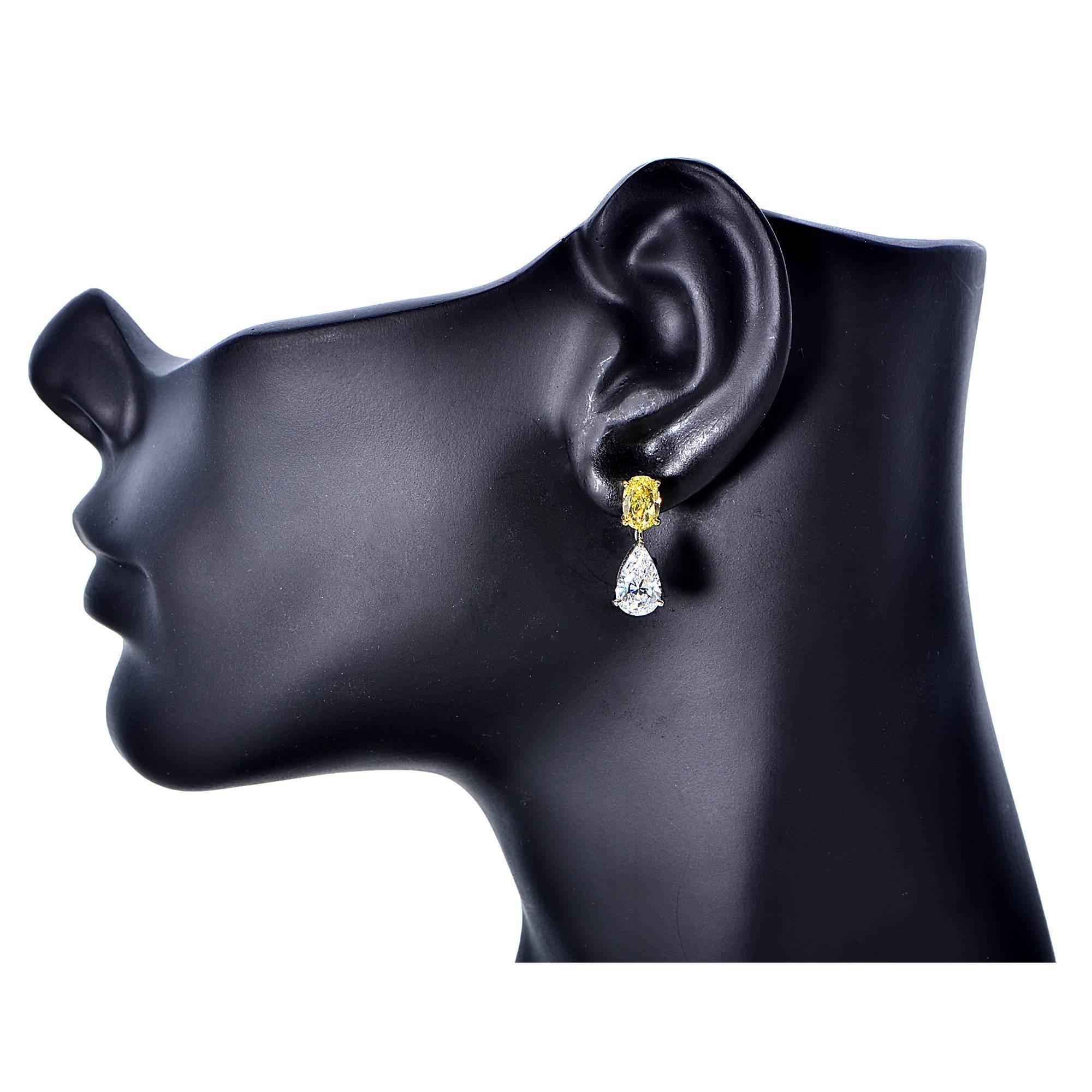 Women's Tiffany & Co. Diamond Gold Platinum Drop Earrings