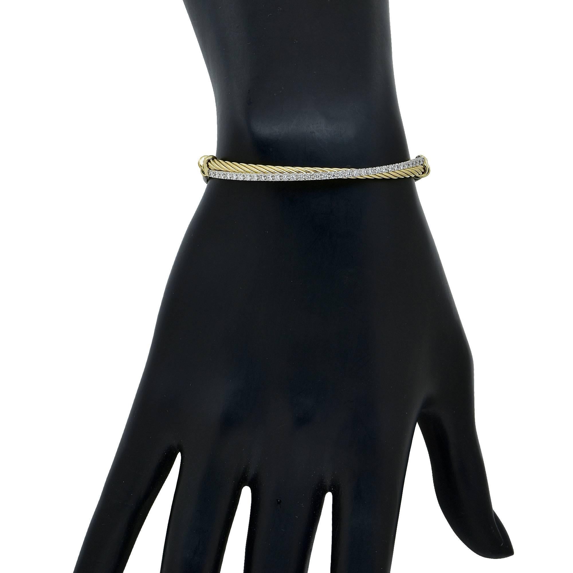 Women's David Yurman Diamond Gold Bangle Bracelet
