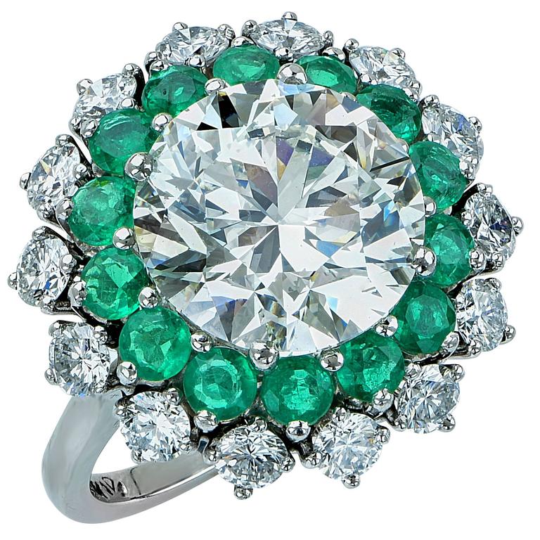 Striking 5.03 Carat Round Brilliant Cut GIA Graded Diamond Ring at 1stDibs