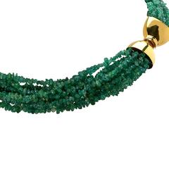 Multistrand Emerald Bead Necklace