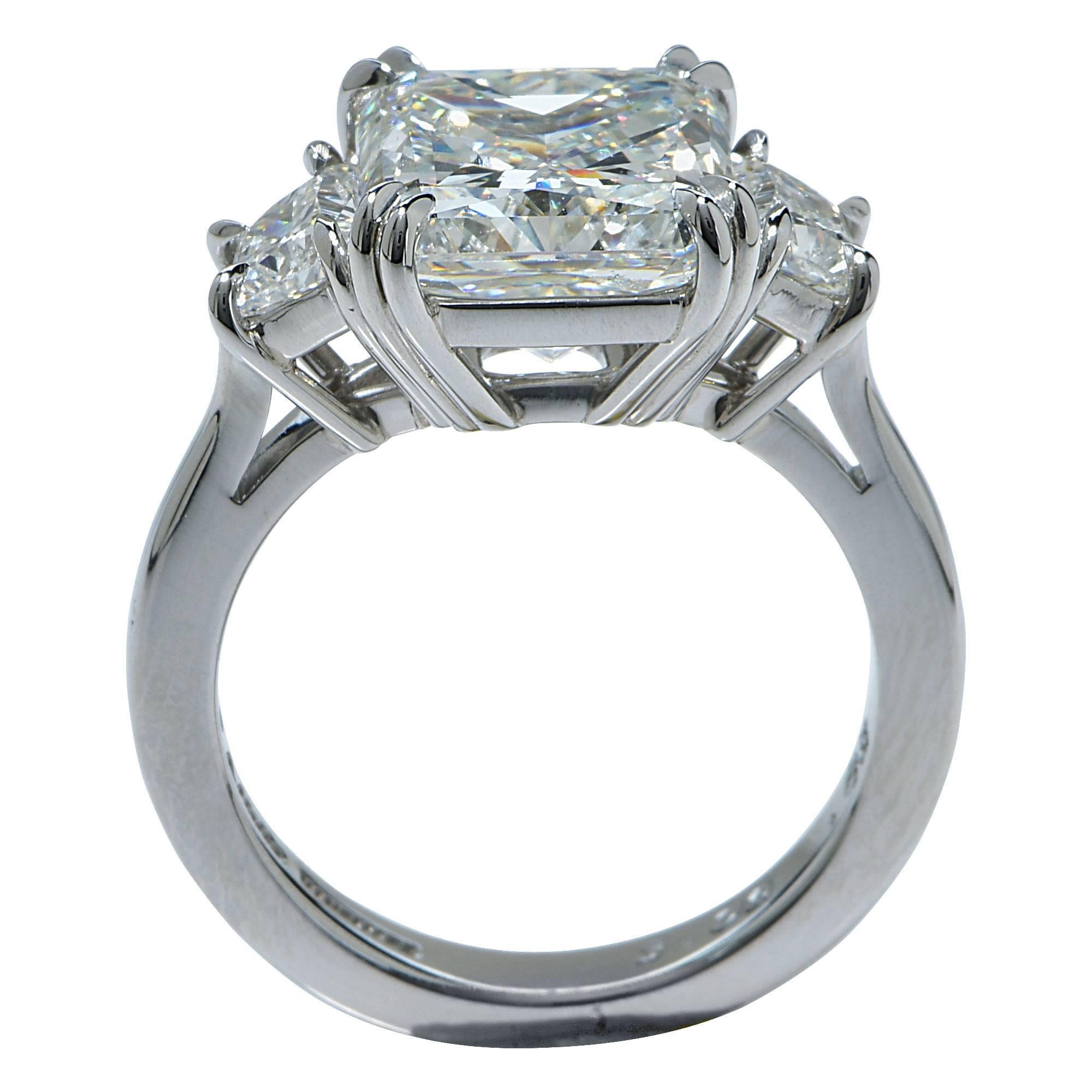 Women's 5.06 Carat GIA Graded Radiant Cut Diamond Platinum Ring