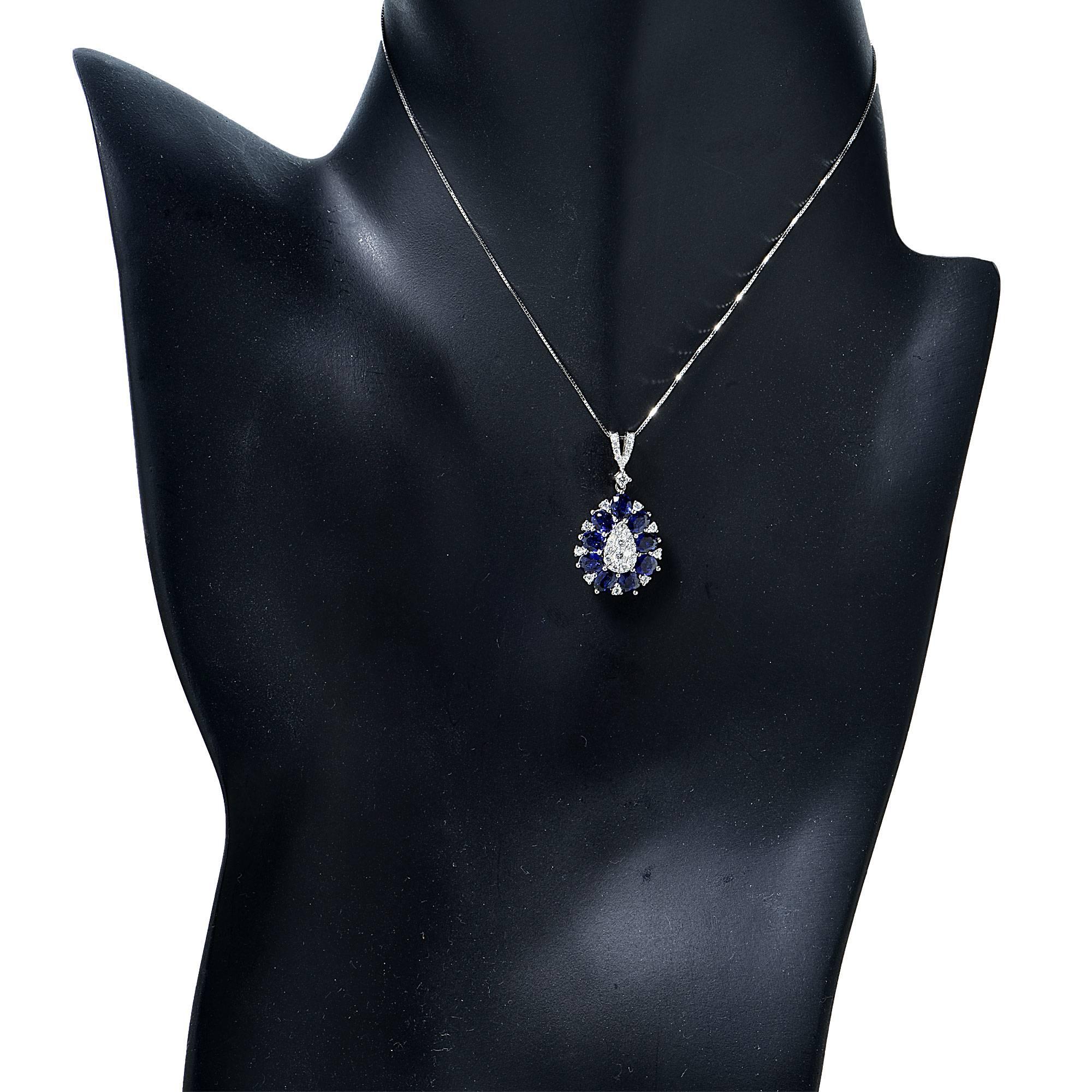 Women's Sapphire Diamond Gold Necklace