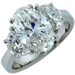3.11 Carat GIA Certified Graded Diamond Platinum Engagement Ring