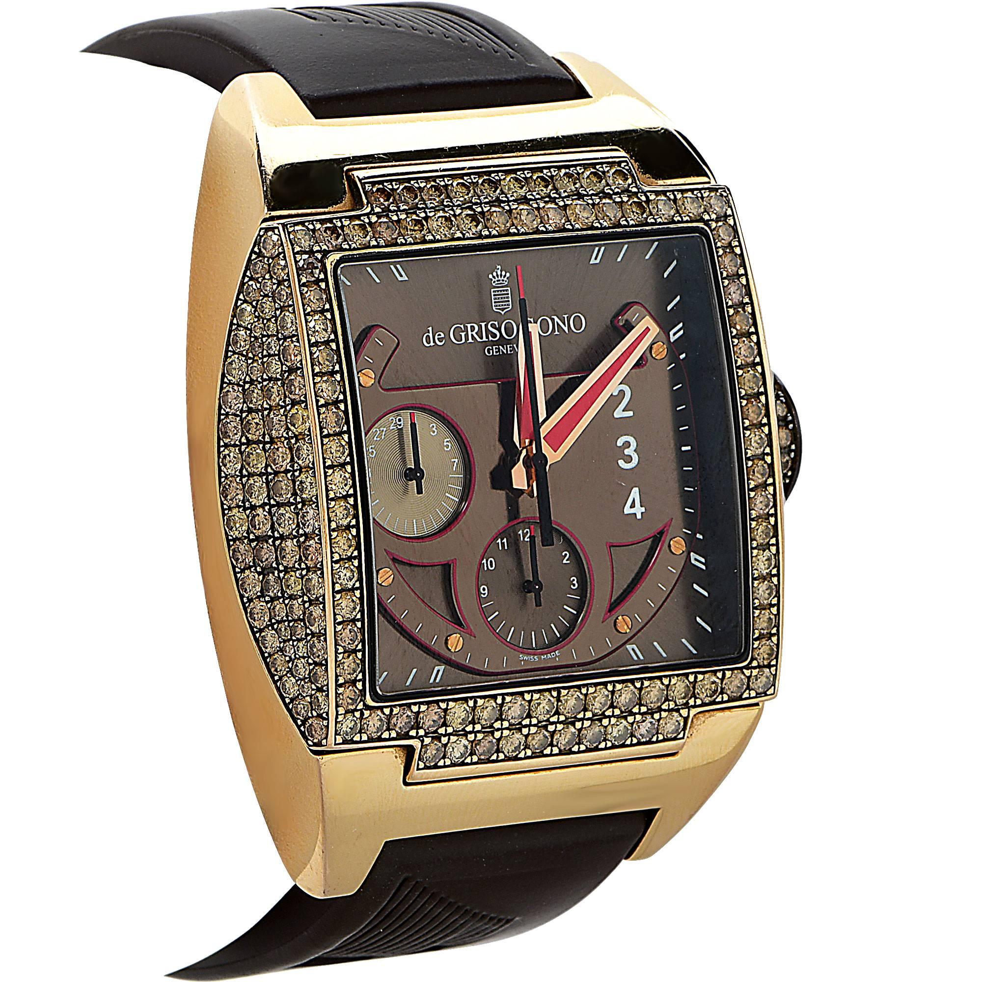de Grisogono Power Breaker Chocolate No 5 Rose Gold Diamond Watch.

Metal weight: 214.59 grams

This watch is accompanied by a retail appraisal performed by a Graduate Gemologist.