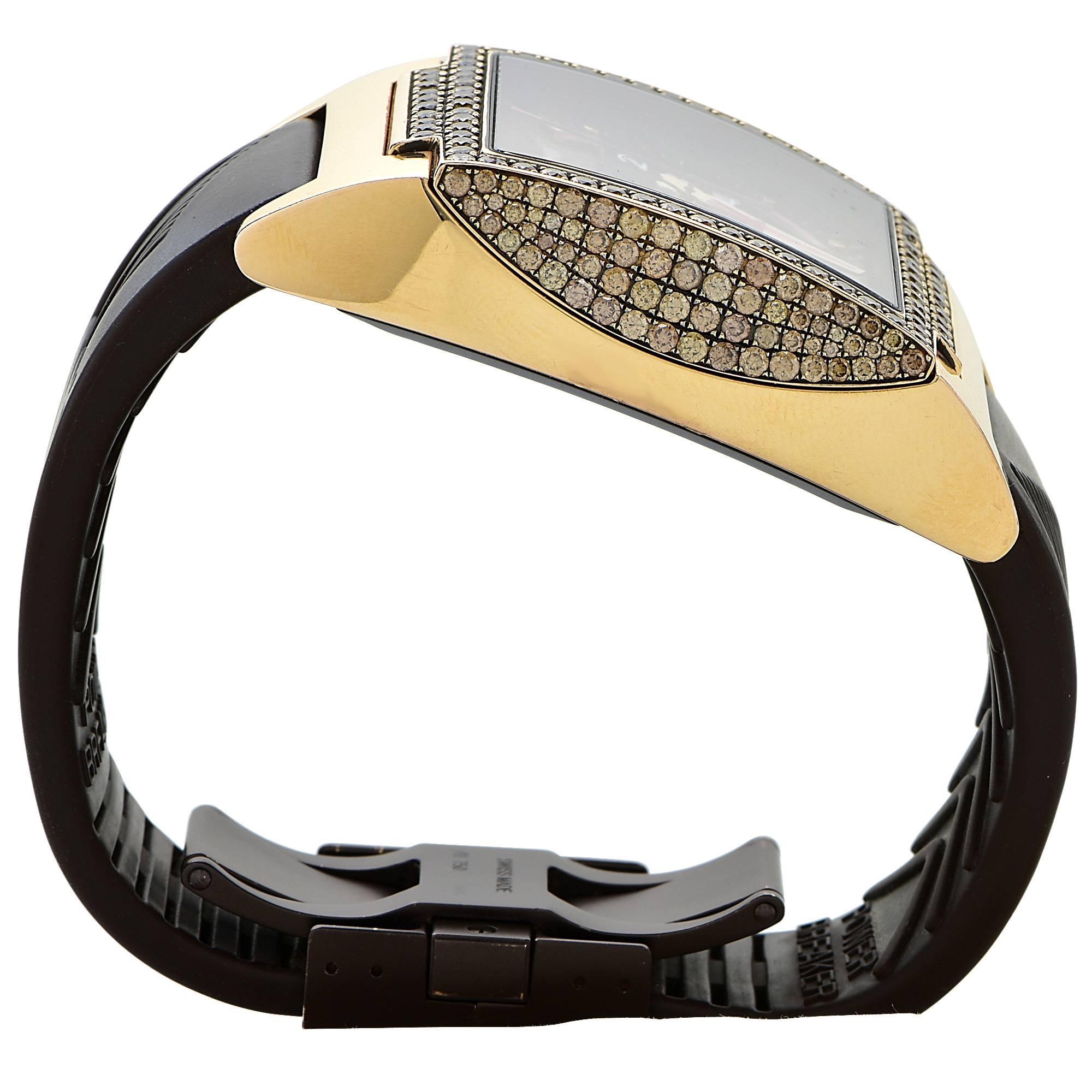 de Grisogono Rose Gold Diamond Power Breaker Chocolate No 5 Wristwatch In Excellent Condition In Miami, FL