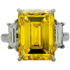 10.61 Carat GIA Fancy Color Diamond Platinum Ring