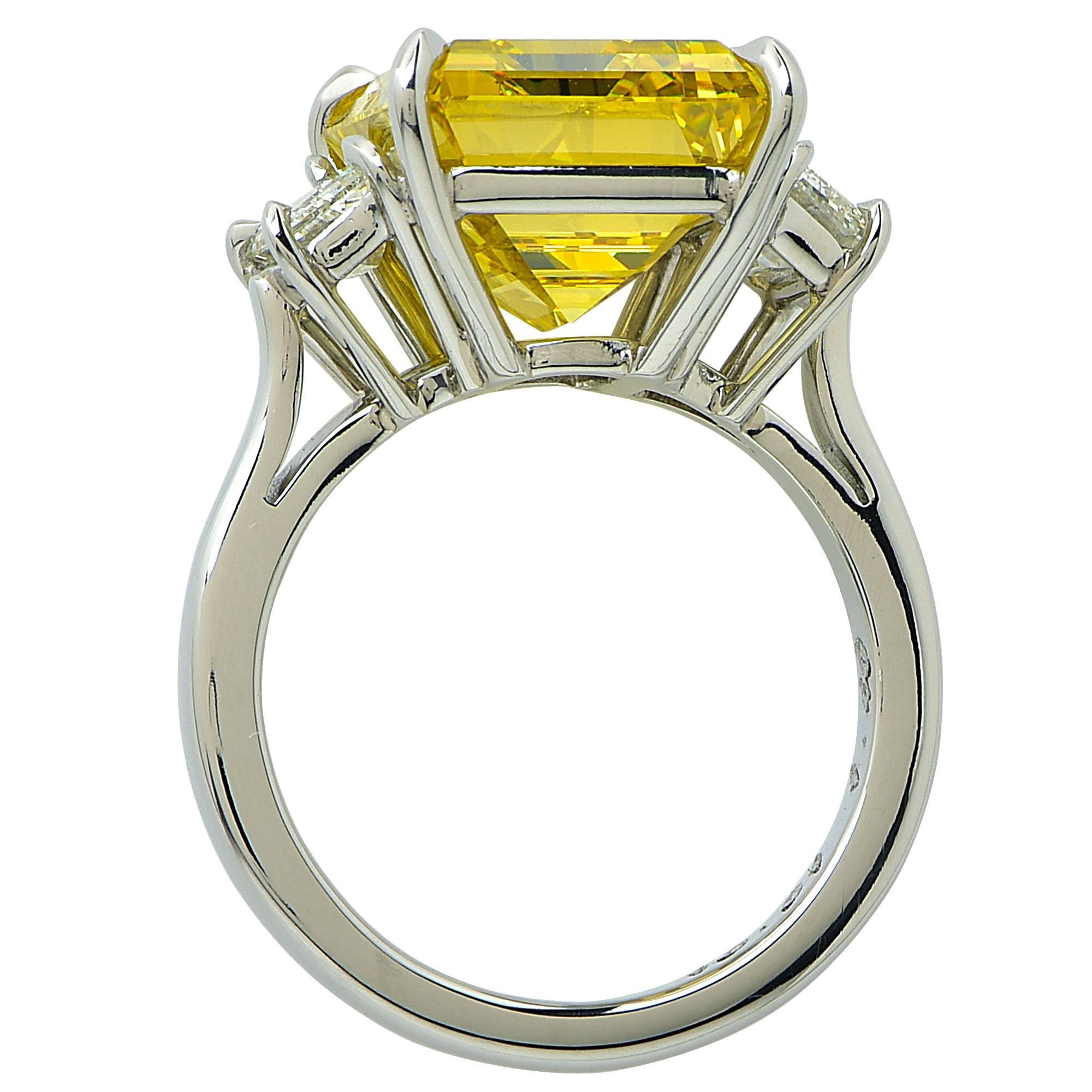 Women's 10.61 Carat GIA Fancy Color Diamond Platinum Ring