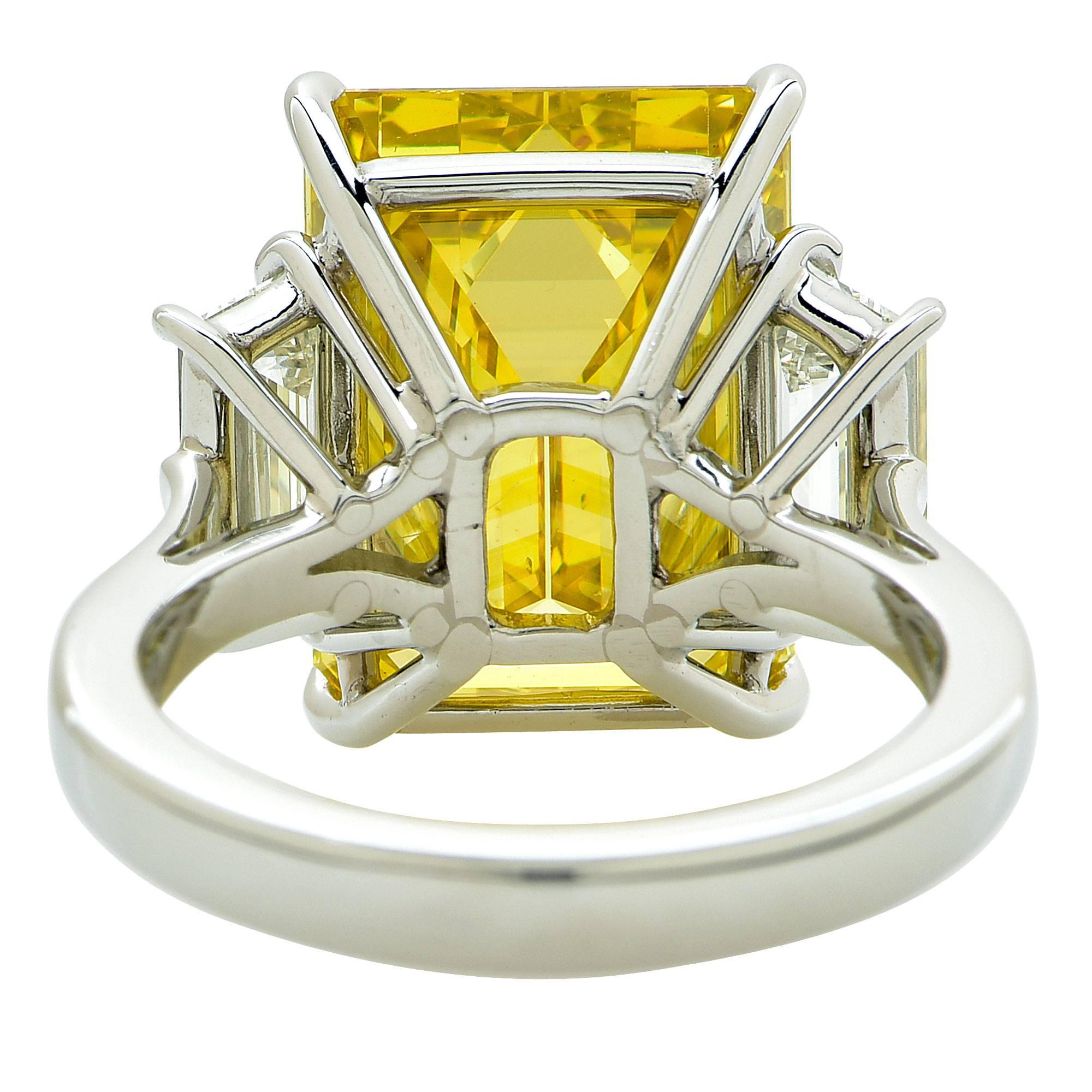 10.61 Carat GIA Fancy Color Diamond Platinum Ring 1