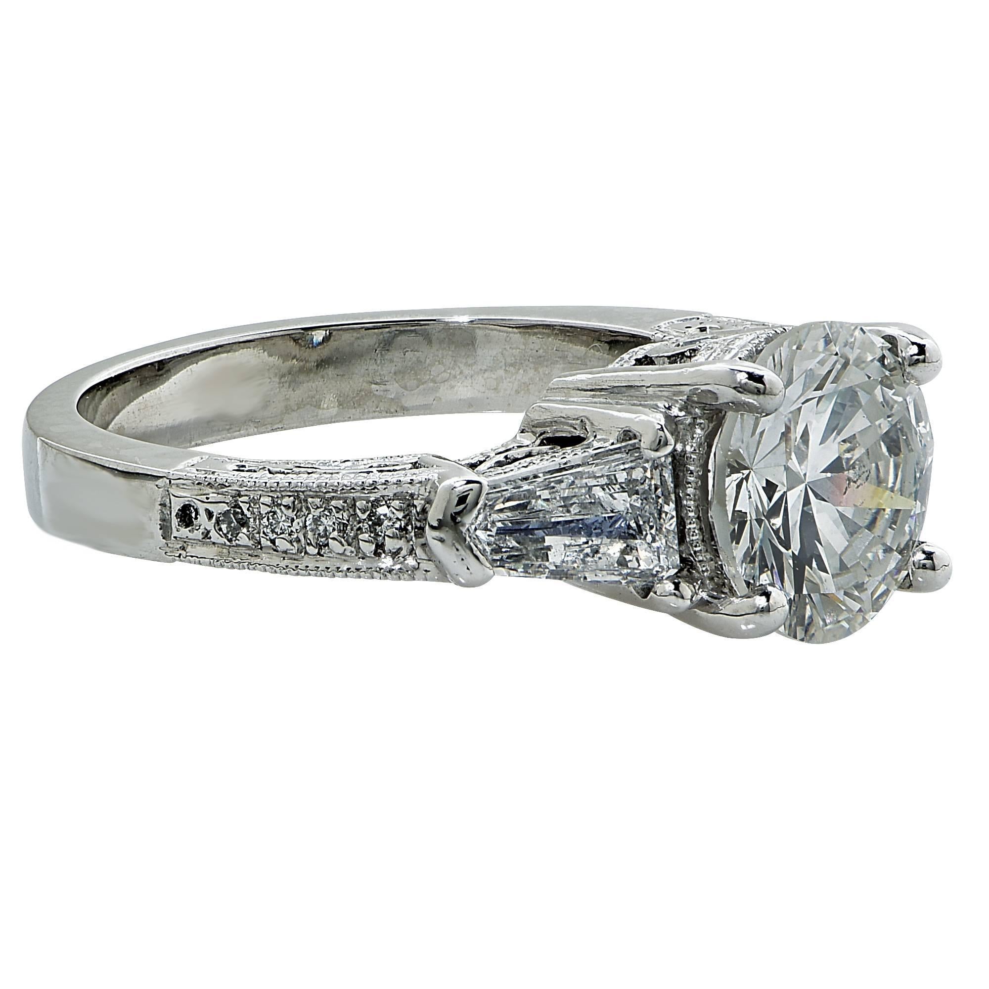 Women's 2.47 Carat GIA Cert Diamond Platinum Engagement Ring