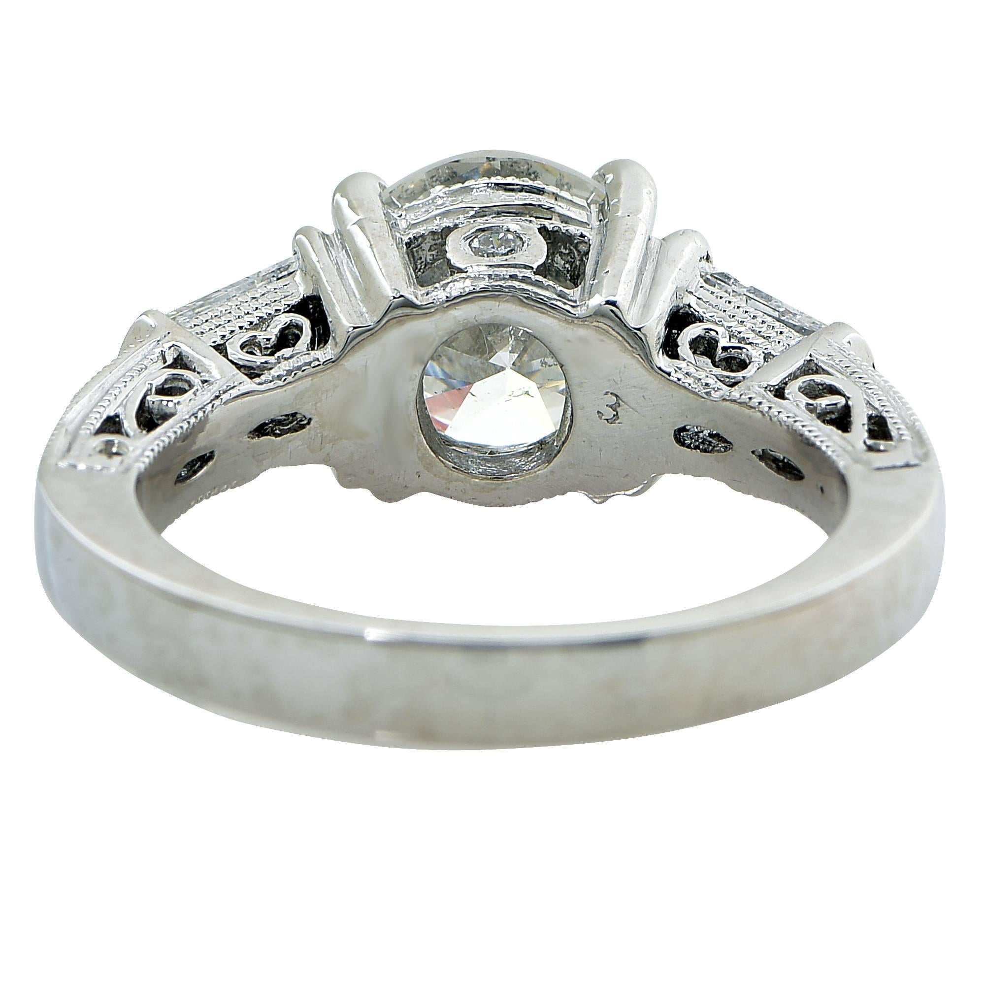 2.47 Carat GIA Cert Diamond Platinum Engagement Ring 1