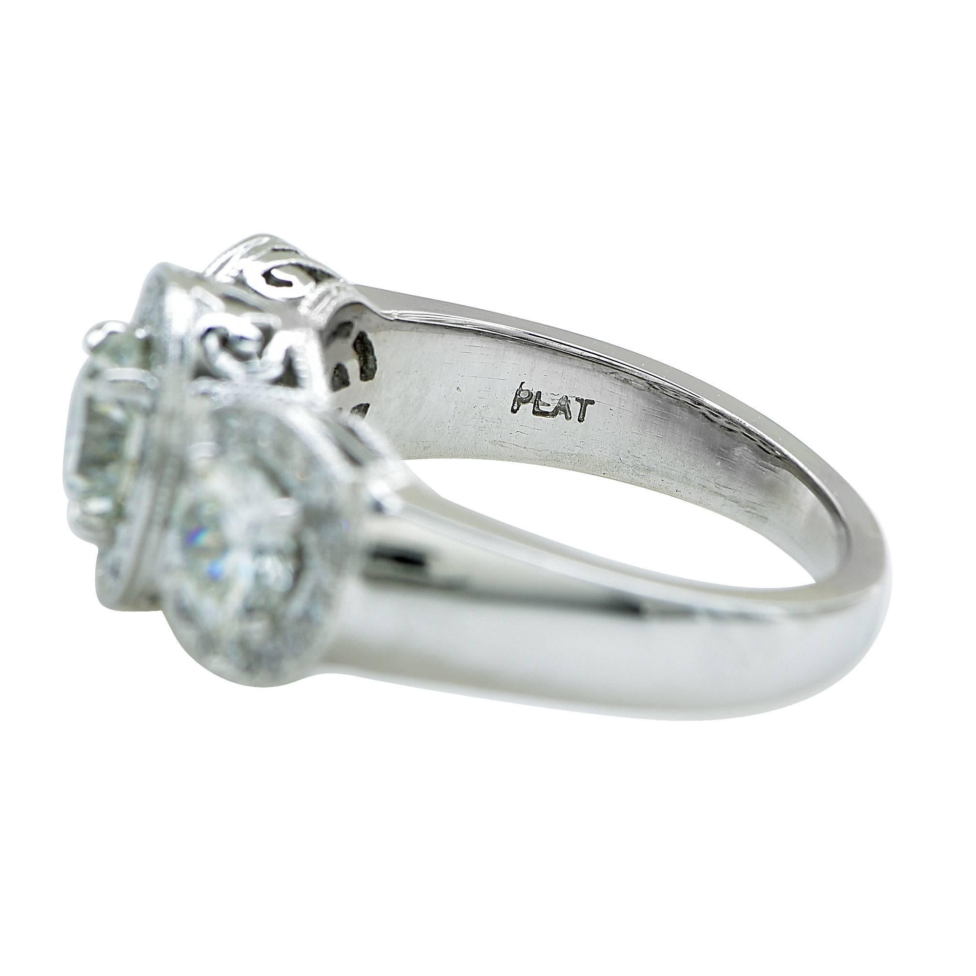 2.33 Carat Diamond Platinum Engagement Ring 2