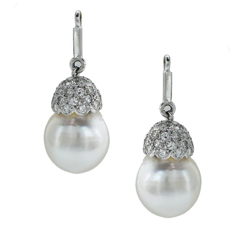 Gorgeous South Sea Pearl Necklace and Earrings at 1stDibs