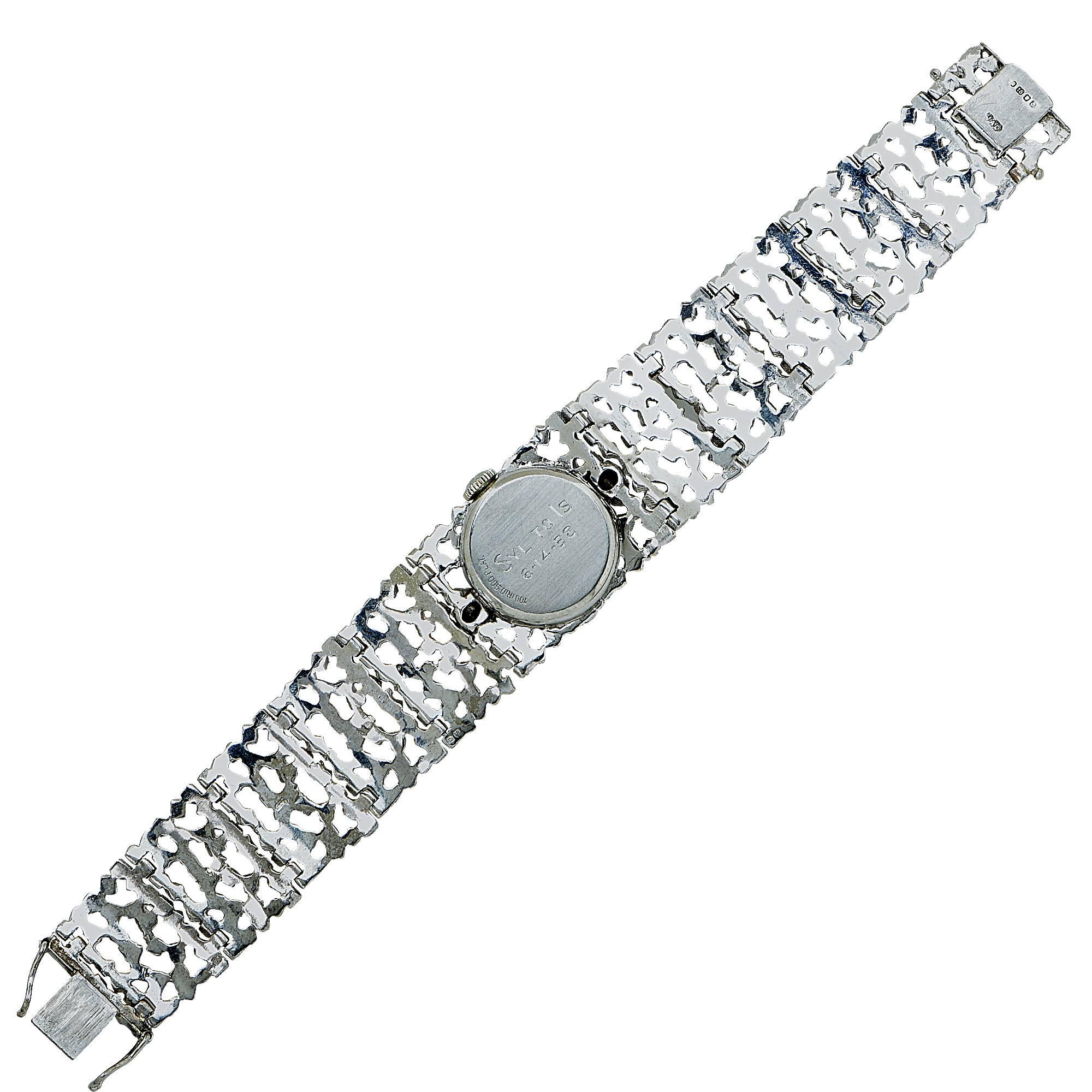 Hamilton Ladies Platinum White Gold Diamond John Donald Wristwatch In Excellent Condition In Miami, FL