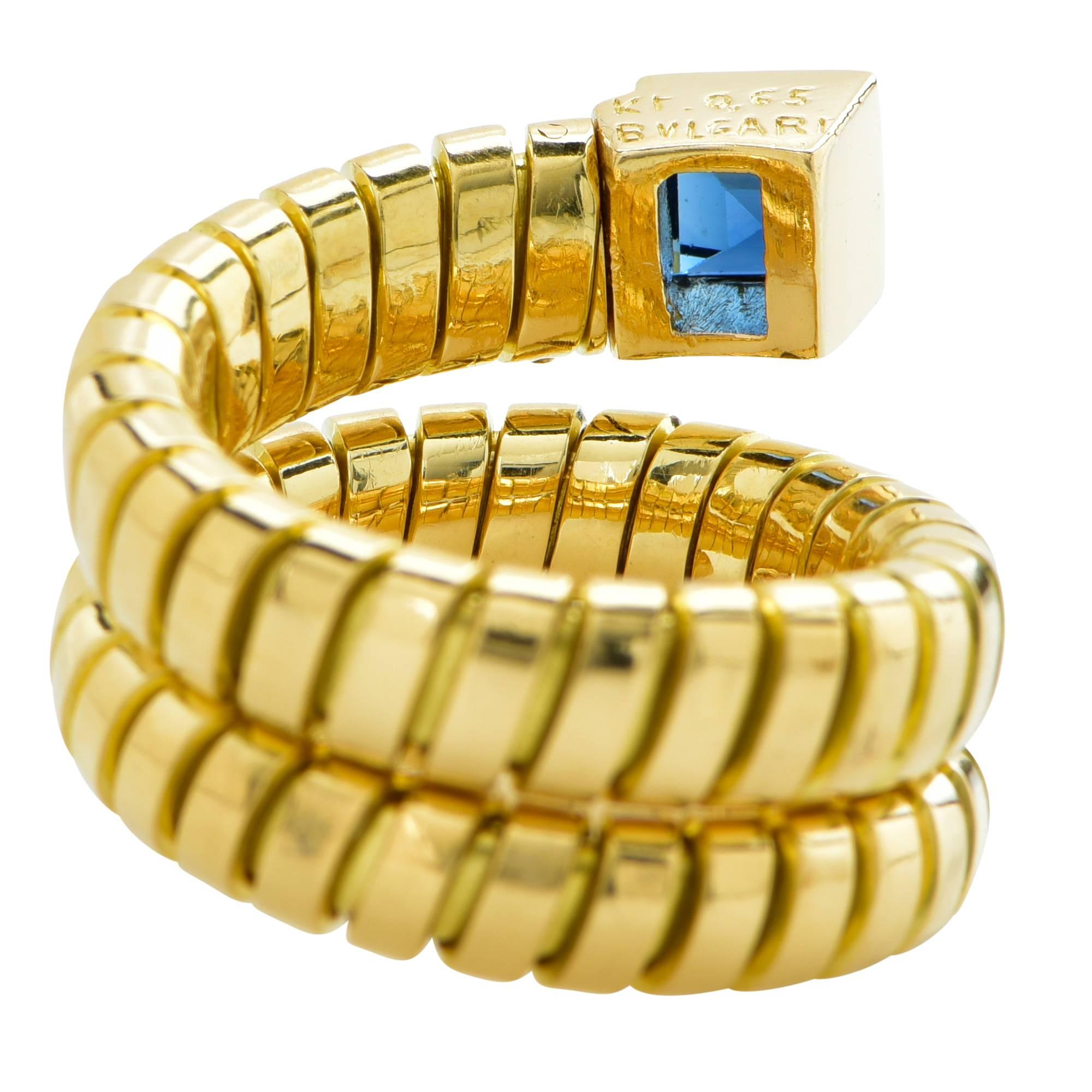 Women's Bulgari Sapphire Gold Spiga Ring