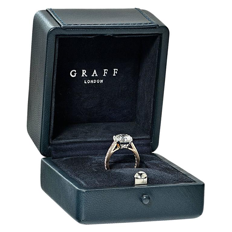 Stunning Graff GIA Cert 3.60 Carat Diamond Gold Engagement Ring at ...