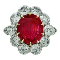  Aletto Brothers 8.66 Carats AGL No Heat Burma Ruby Diamond Platinum Ring