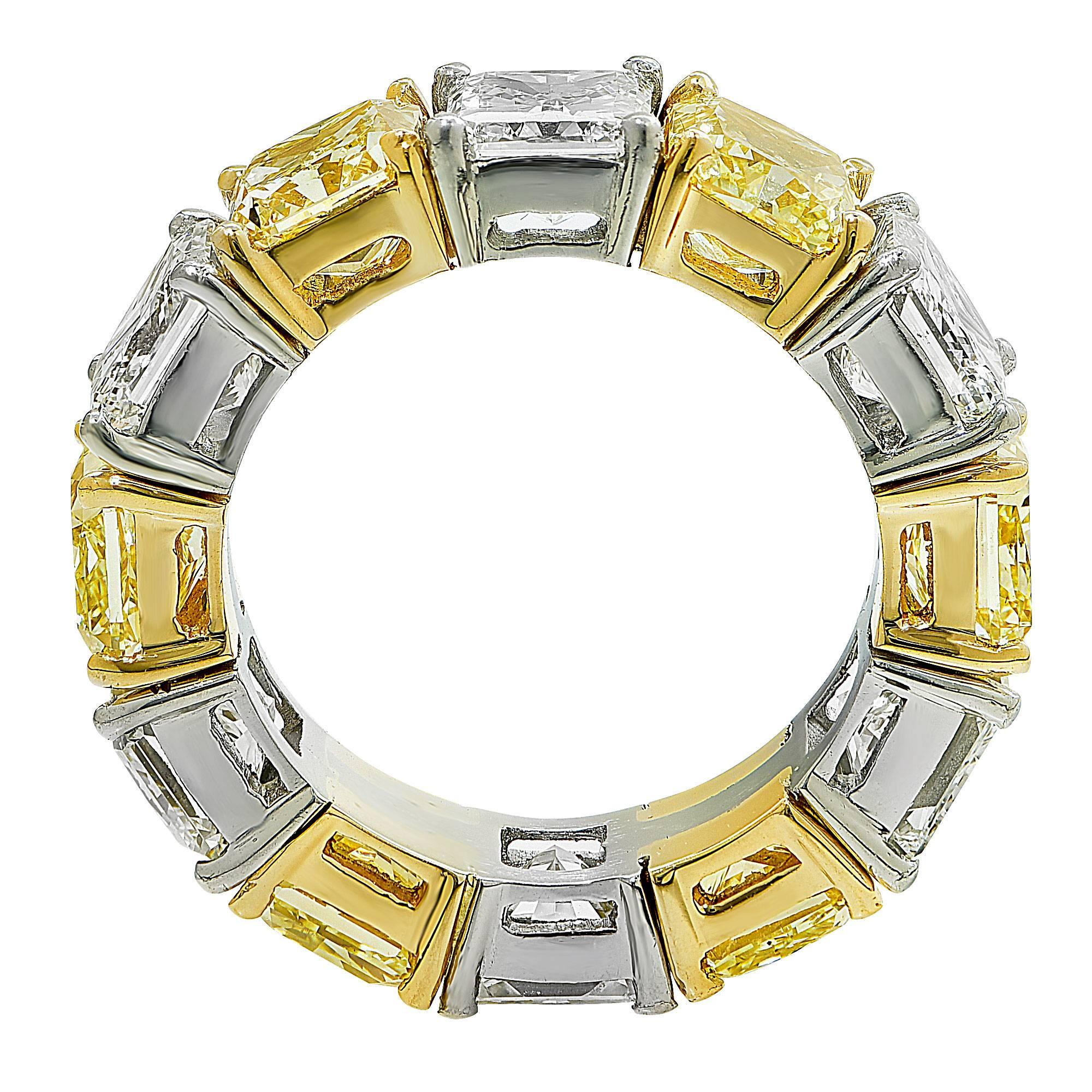 Women's 13.67 Carats GIA Cert Diamonds Gold Platinum Eternity Band Ring