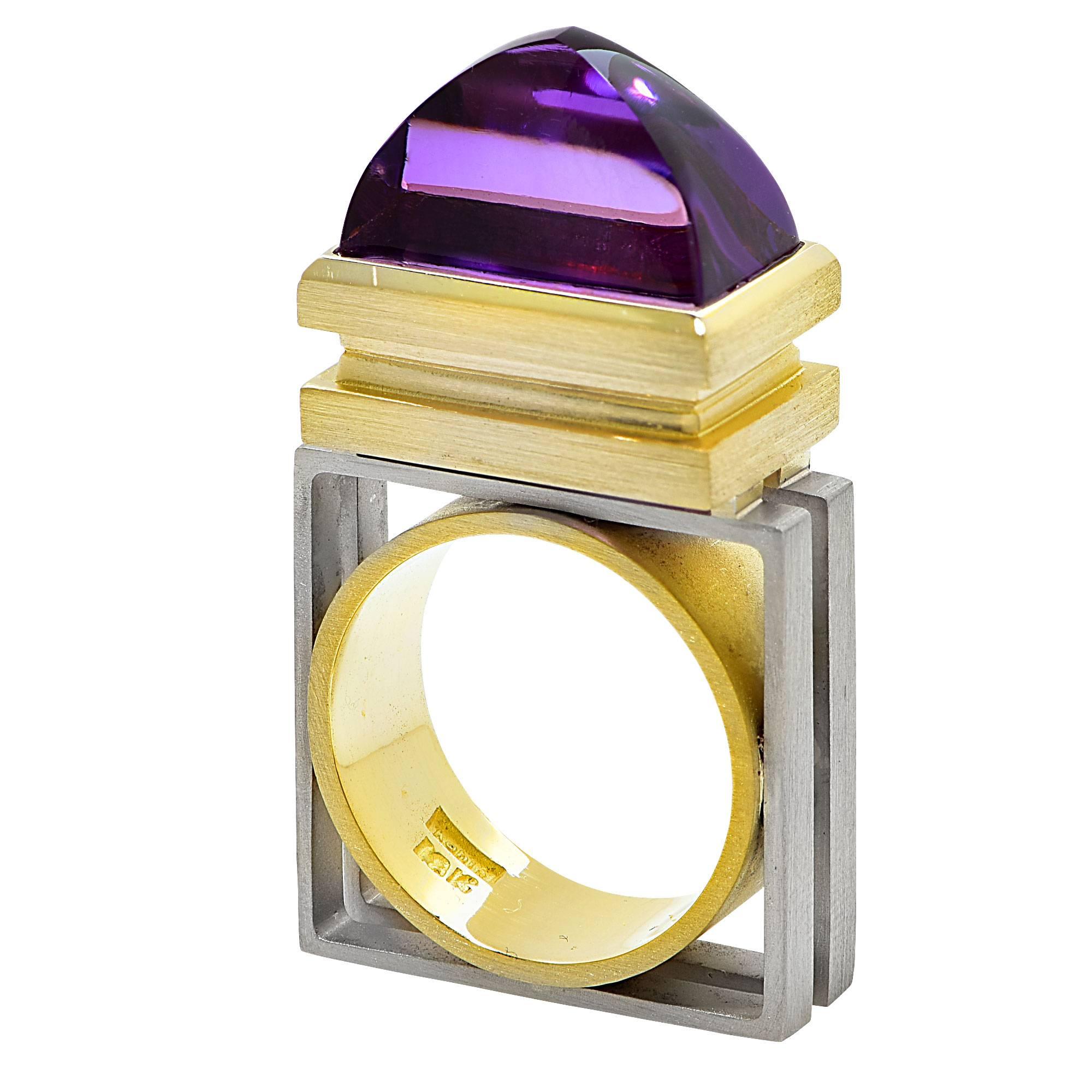 Women's Ruud Kahle 10 Carat Amethyst Two Color Gold Ring
