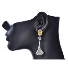 10.61 Carat Diamond Slice Gold Earrings