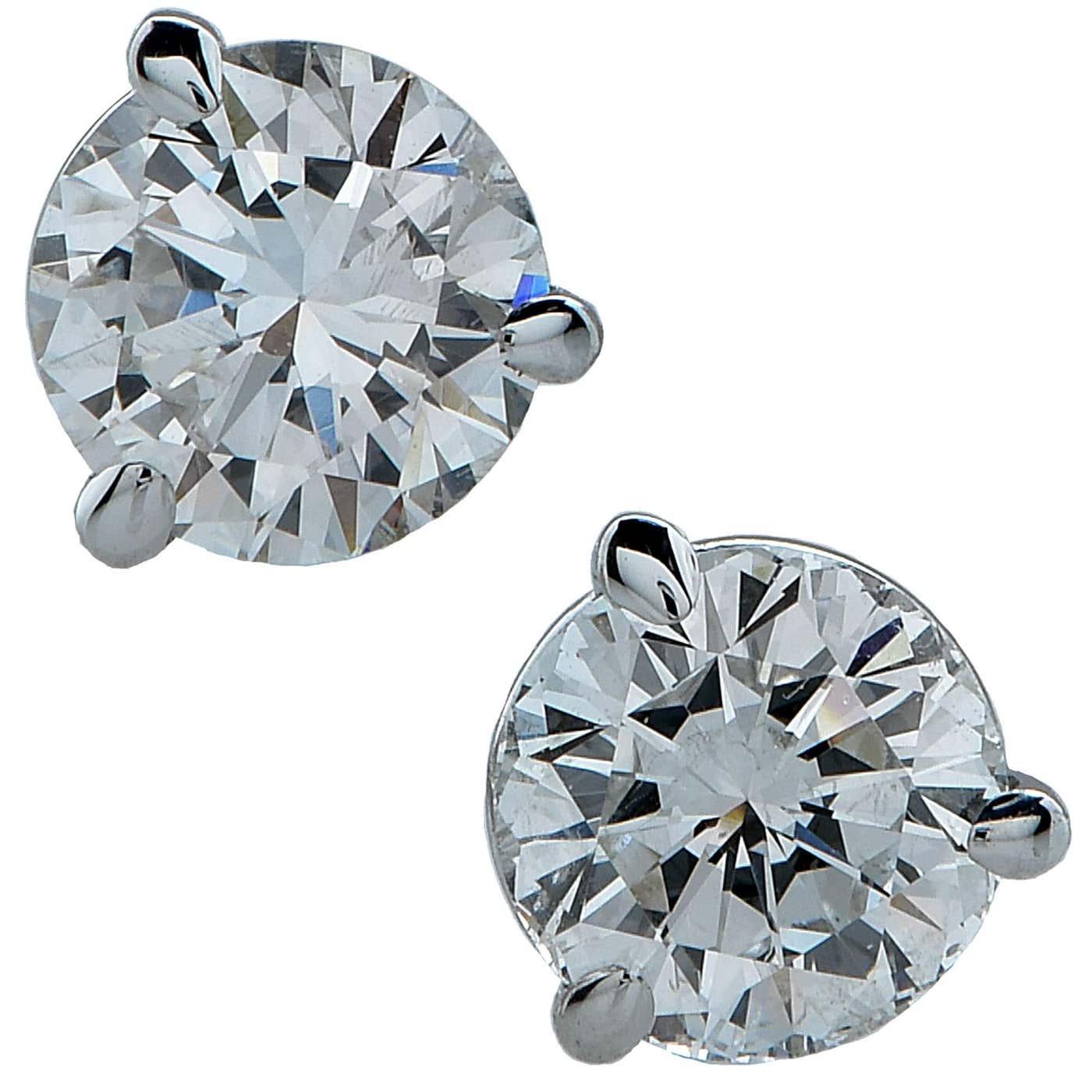 One carat total weight diamond stud earrings Clearance