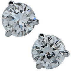 .83 Carat Total Weight Diamonds Solitaire Stud Earrings