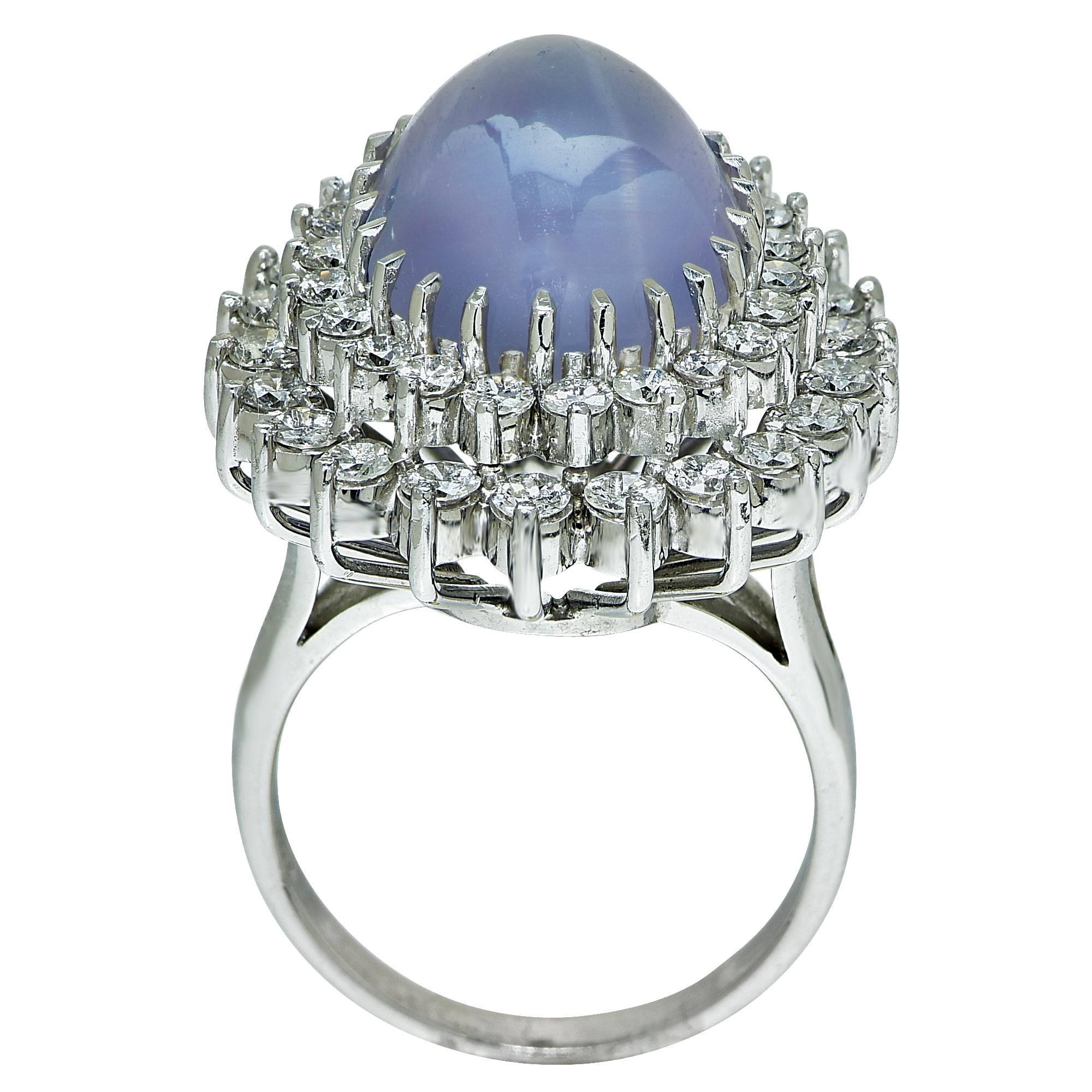 Women's Star Sapphire Diamond Gold Ring