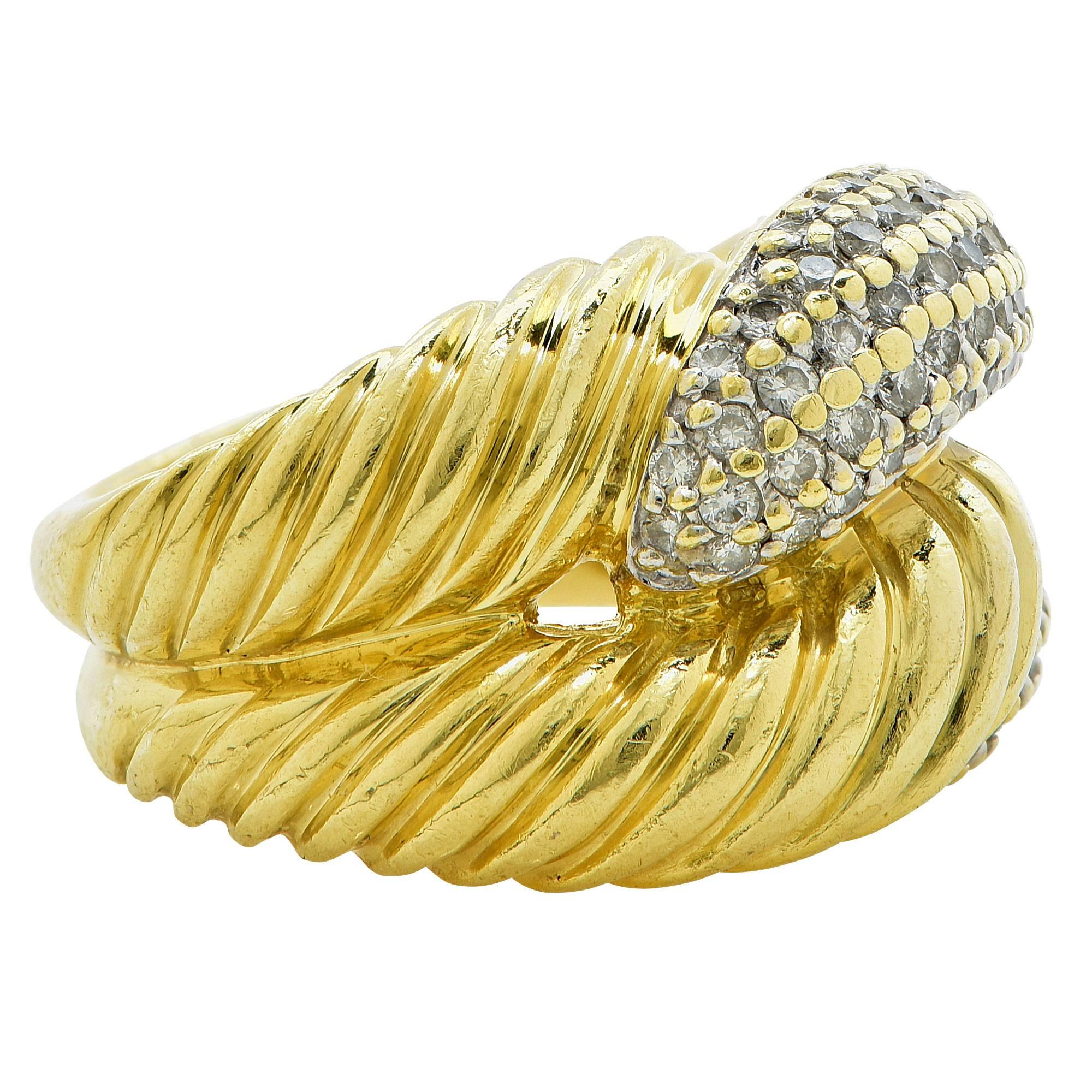 David Yurman 1.20 Carats Diamonds Gold Ring In Excellent Condition In Miami, FL