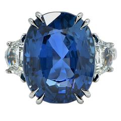 Important 20.42 Carat AGL Graded Unheated Burma Sapphire Diamond Ring